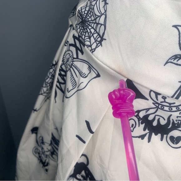 Kawaii Cartoon All Over Graphic Goth Skater Skirt  Halloween Skirt - Picture 5 of 9